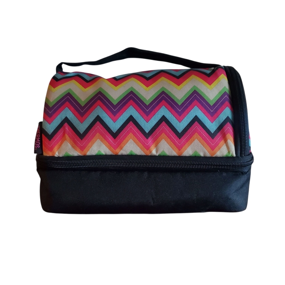 Thermos‎ Insulated Lunch Box Multicolor Chevron Pattern 9"x6"